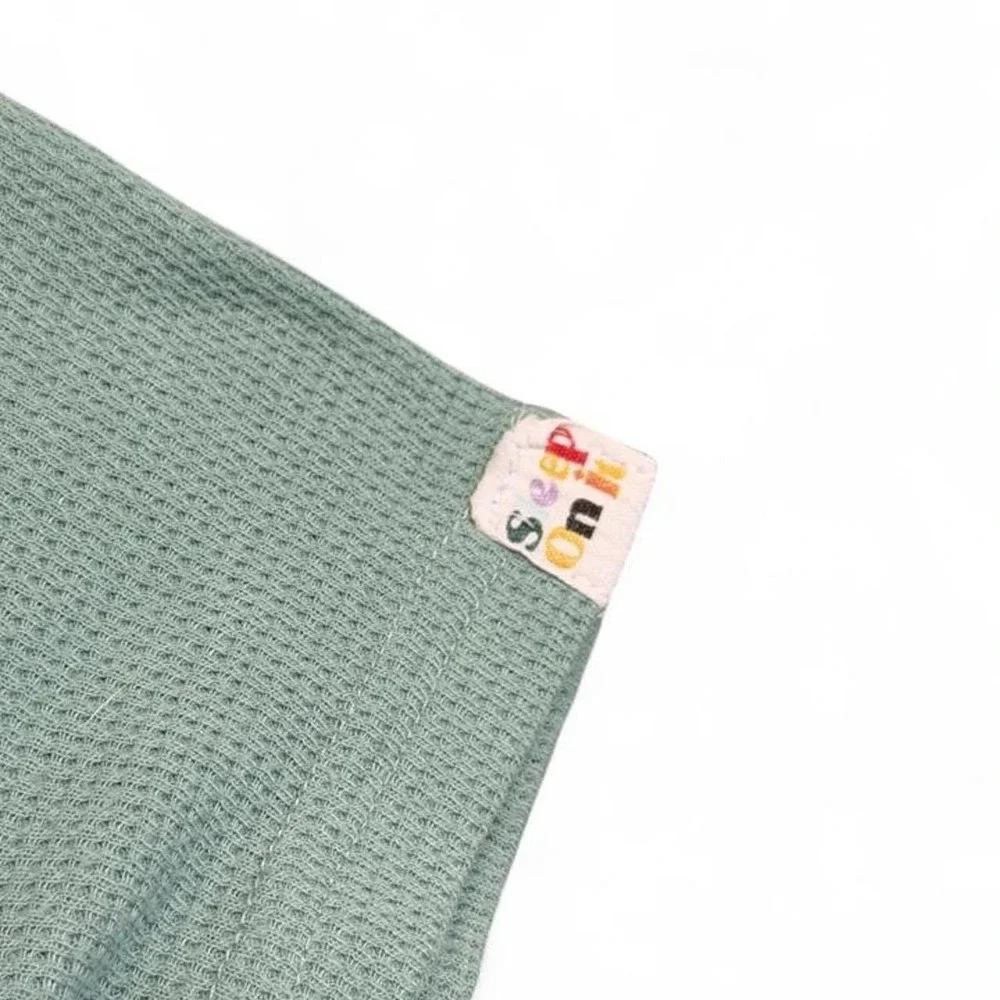 Sleep On It Boys Girls Sage Green Waffle Knit PJ Pajama T-Shirt Pocket M 8/10